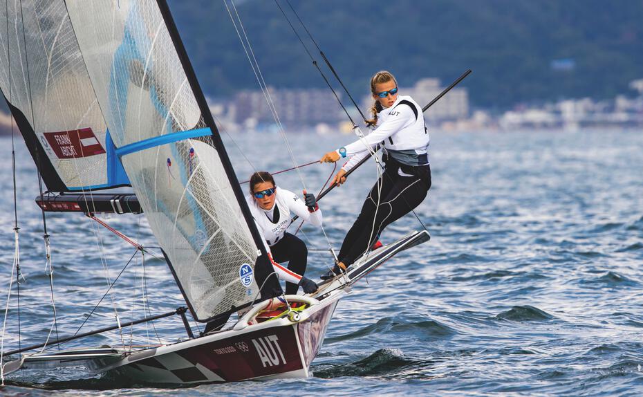 Dauer-Thema. Tanja Frank, hier am Steuer eines 49erFX, musste über viele Jahre daran arbeiten, ein möglichst hohes Körpergewicht zu erreichen und erlebte das durchaus als Belastung