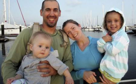 Die Familie Kaufmann bei ihrem Aufbruch zur Weltumsegelung