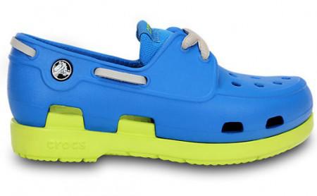 Bequemer Sitz, pfiffige Farbkombi: Kid¿s Beach Line Boat Schoe in Ocean/Citrus