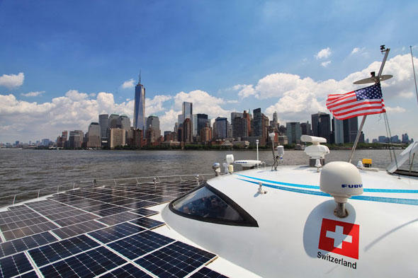 Die Planet Solar bei der Ankunft in New York