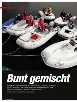 7 Schlauchboote von 3,40 m bis 4,20 m (Luftboden, Plattenboden, Semirigid)