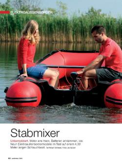 9 Elektroaußenborder im Test auf einem 4,30 Meter langen Schlauchboot