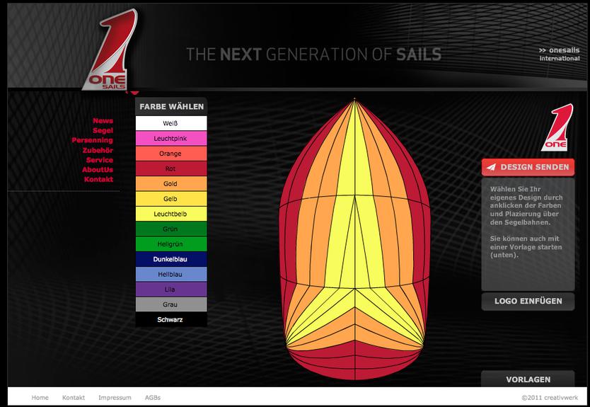 Knallrosa oder doch leuchtgelb? Einfach den Spinnaker-Konfigurator ausprobieren!